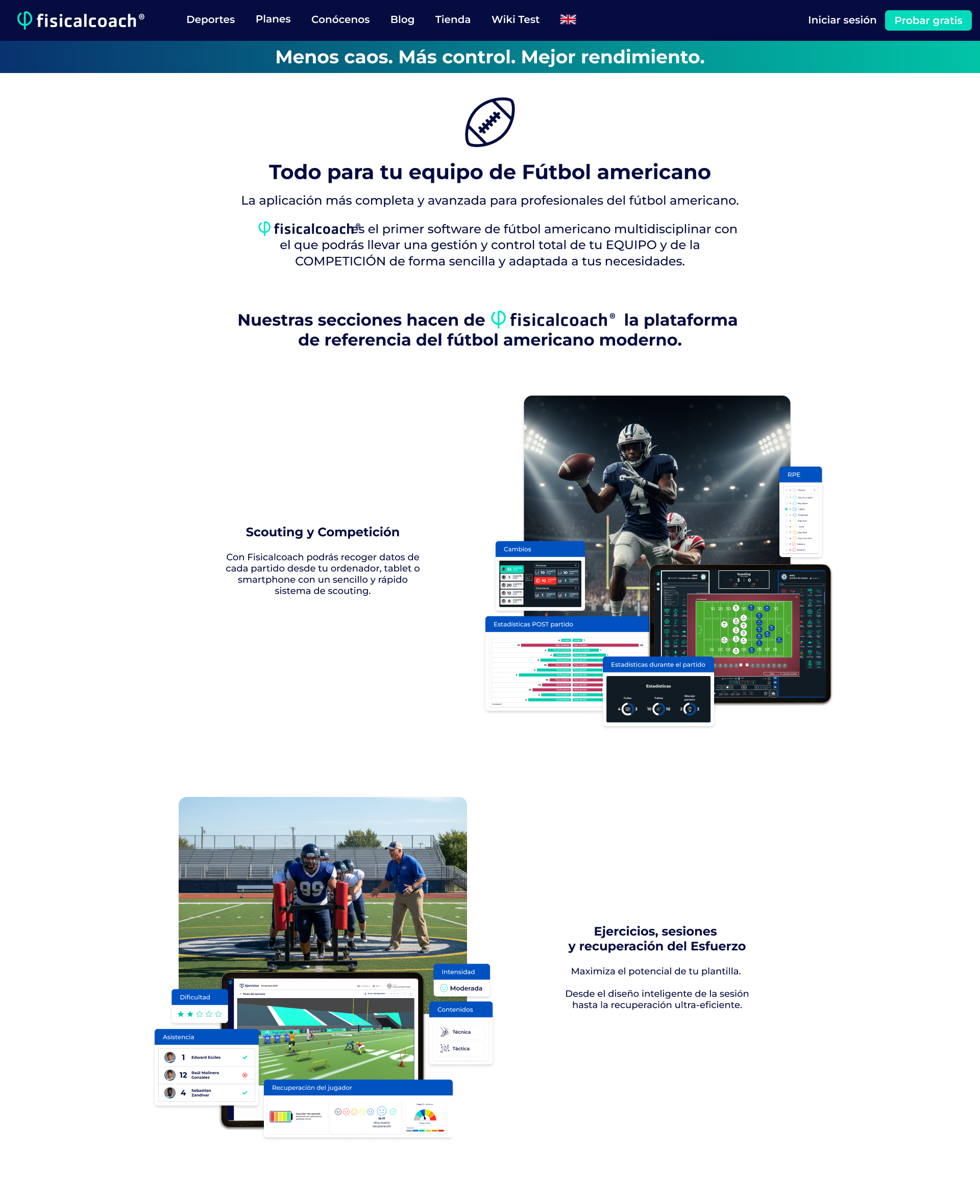 Fútbol americano Scouting y Competición